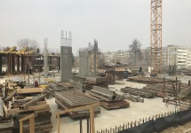 17.04.2018. Заливка колонн и перекрытия первого этажа