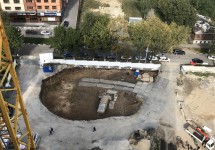 30.09.2017. Откопка котлована, забивка шпунта
